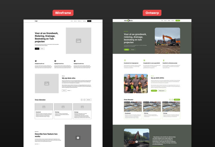 lowcode website wireframe